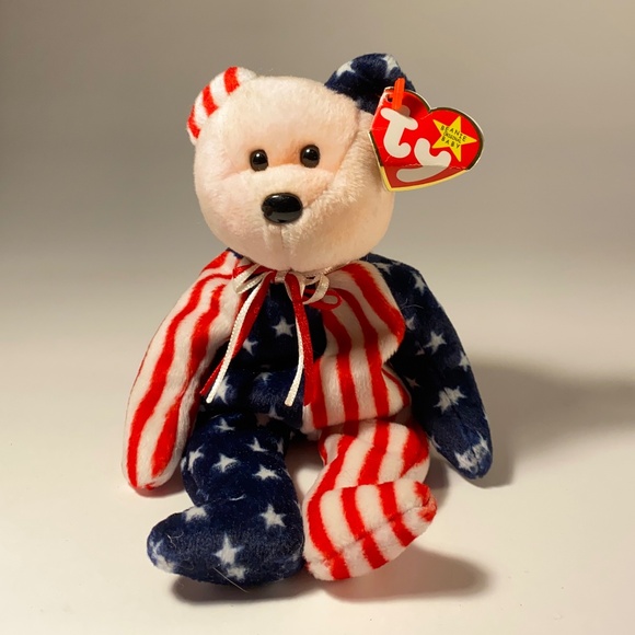 Spangle Bear TY Beanie Baby - Picture 1 of 6